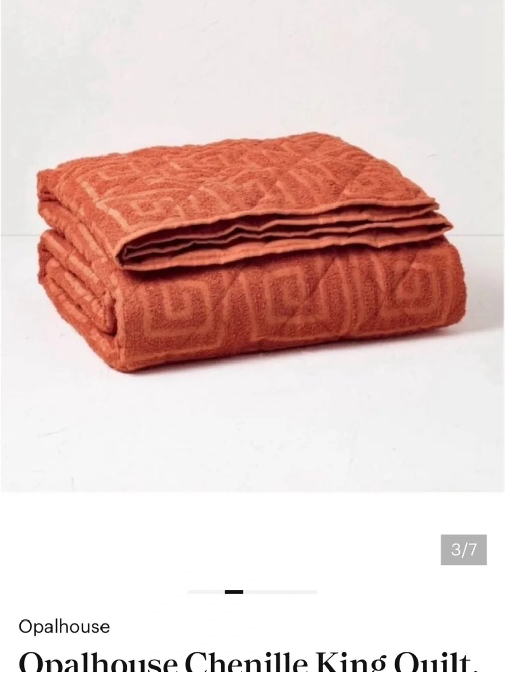Opalhouse Jungalow F/Q Vintage Chenille Apricot Quilt and Shams Set